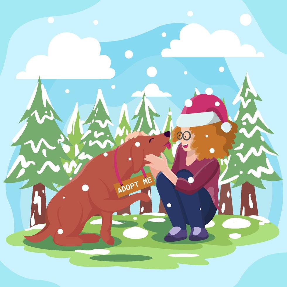 Adoption eines Hundes für Weihnachtsmann-Pfoten-Aktivismus vektor