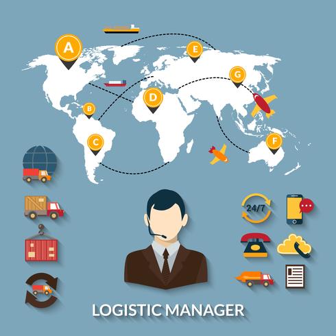Logistic Manager Infografiken vektor