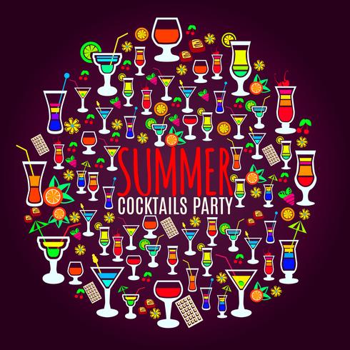 Tropisk cocktails semester party affisch vektor