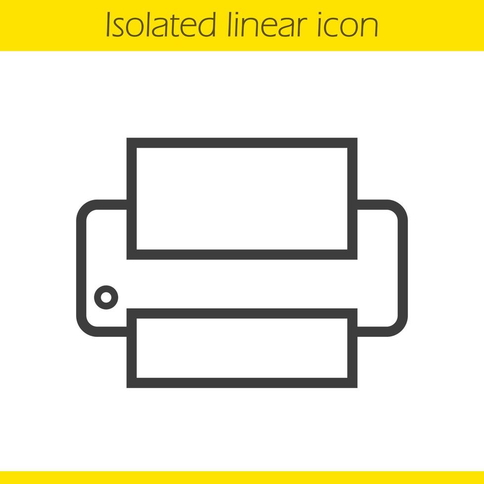 skrivare linjär ikon. modern kontorsutskriftsutrustning tunn linje illustration. skrivarens kontursymbol. vektor isolerade konturritning