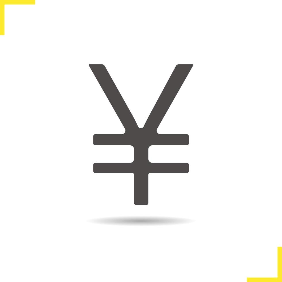 yen tecken ikon. drop shadow japan tecken siluett symbol. japansk valutasymbol. yen tecken logotyp koncept. vektor japan yen tecken isolerade illustration