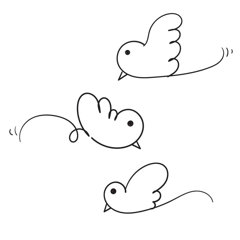 handgezeichnetes Doodle-Vogel-Illustrationssymbol für Ihr Design oder Ihre sozialen Medien. Vektor