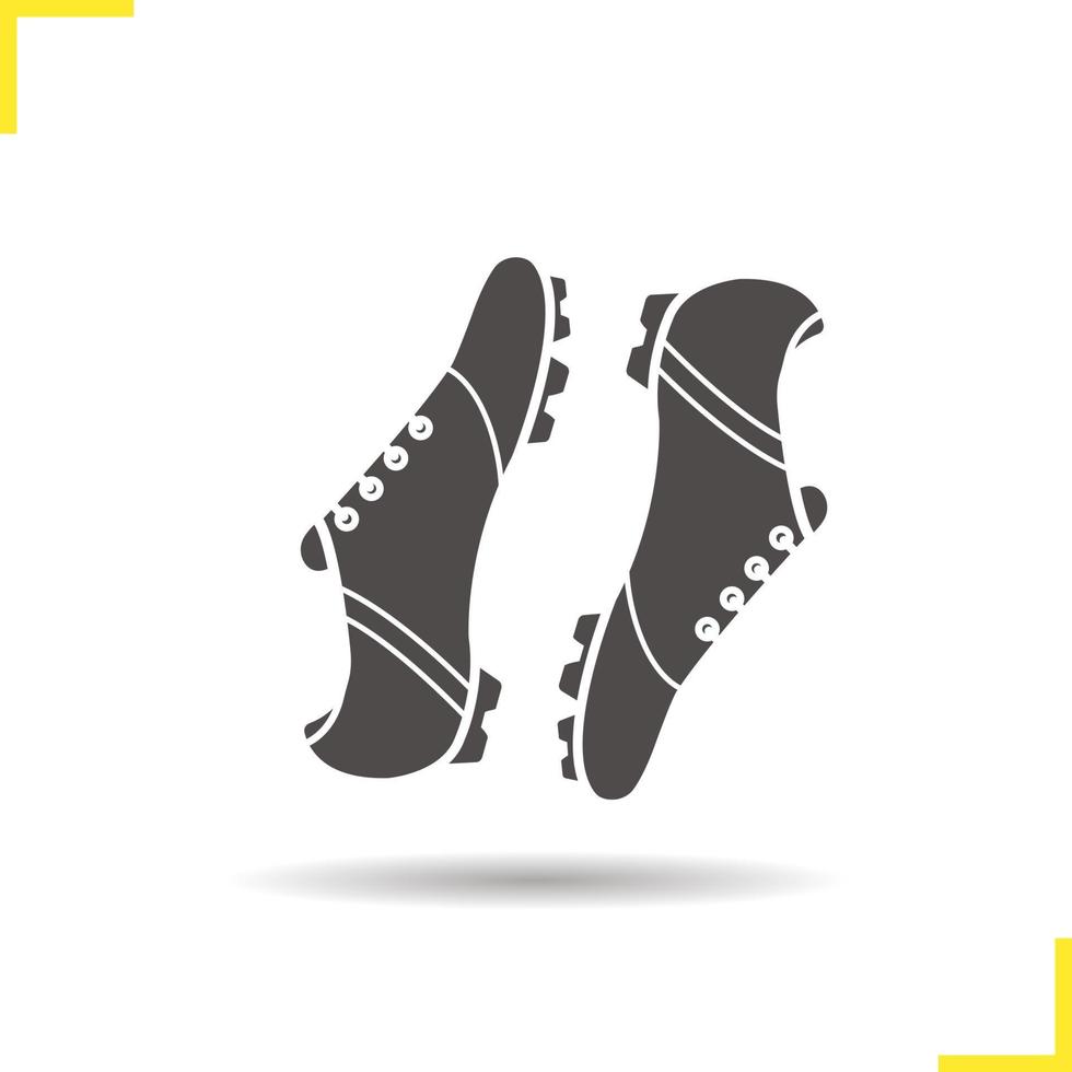 Fußballschuhe-Symbol. Schlagschatten Fußballschuhe Silhouette Symbol. Schuhe des Fußballspielers. moderne Sportbekleidung. Fußballschuhe Logo-Konzept. Vektor-Fußballschuhe isoliert Abbildung vektor