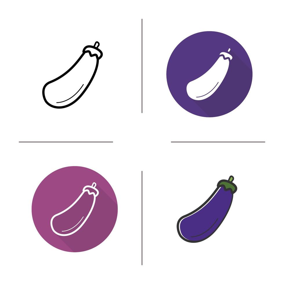 Auberginen-Symbol. flaches Design, lineare und Farbstile. aubergine isolierte vektorillustrationen vektor