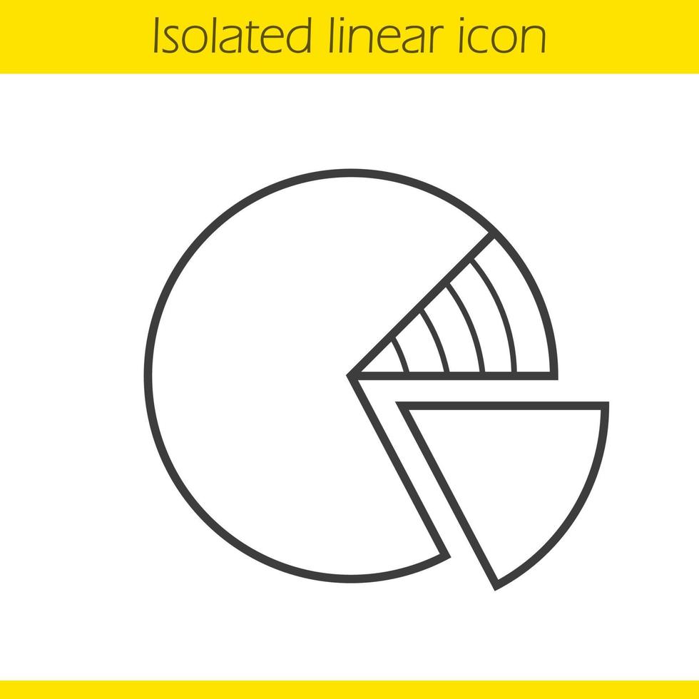 diagram linjär ikon. graf tunn linje illustration. procentdiagram kontursymbol. vektor isolerade konturritning