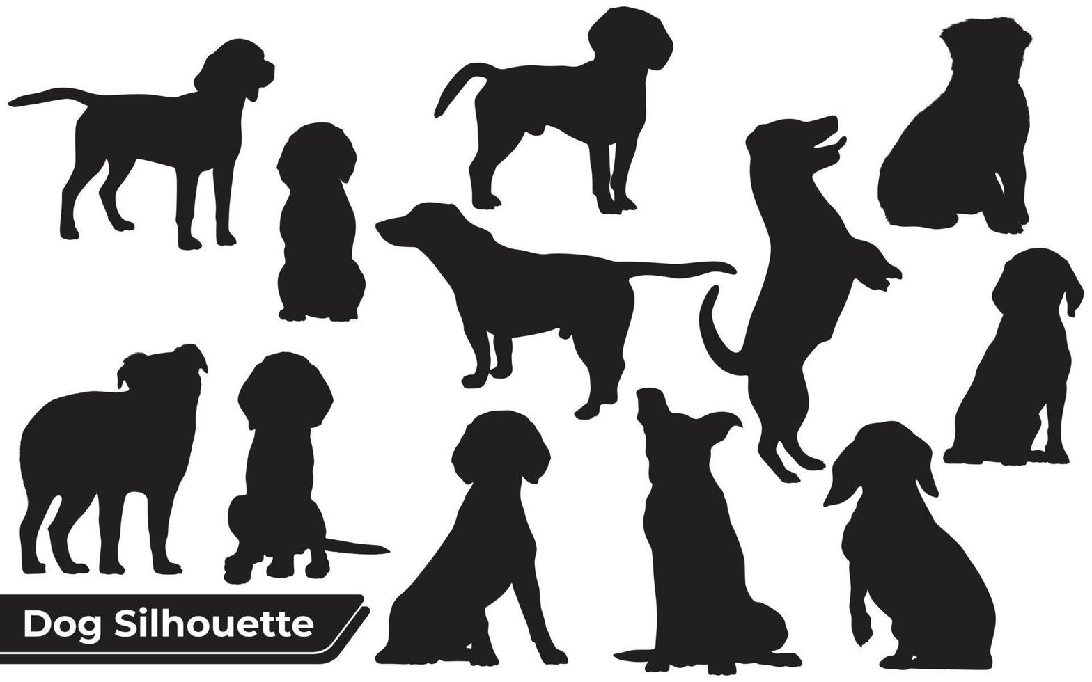 samling av djurhund i olika positioner vektor