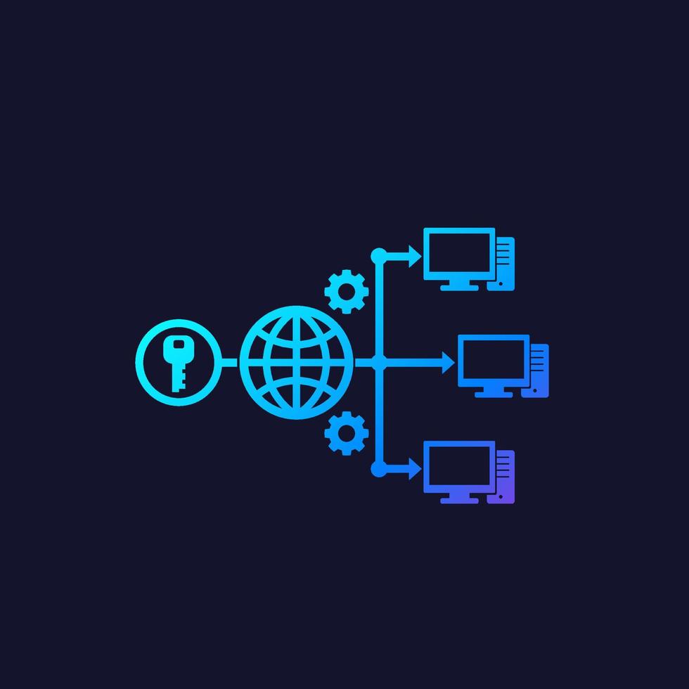 Fernzugriff über das Web-Vektorsymbol vektor