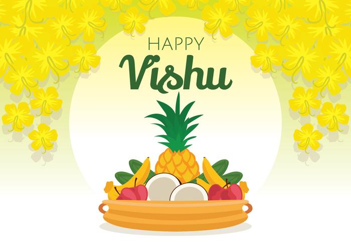 Glad Vishu Vector Illustration