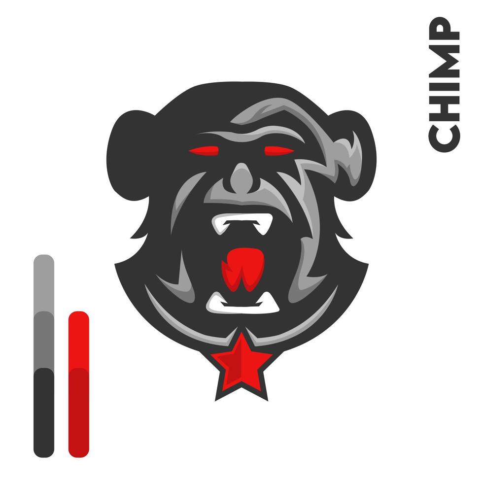 Schimpansen-Gaming-Maskottchen-Logo vektor