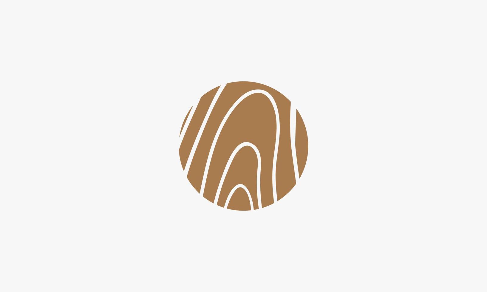 Holzfaser-Kreis-Logo-Design-Vektor. braune Textur Holz Illustration. vektor