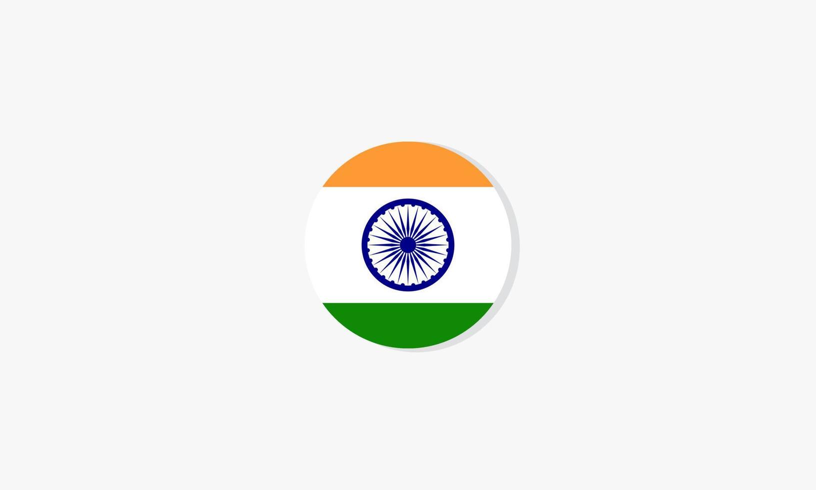 Indien Kreis Flagge Grafikdesign Vektor. vektor