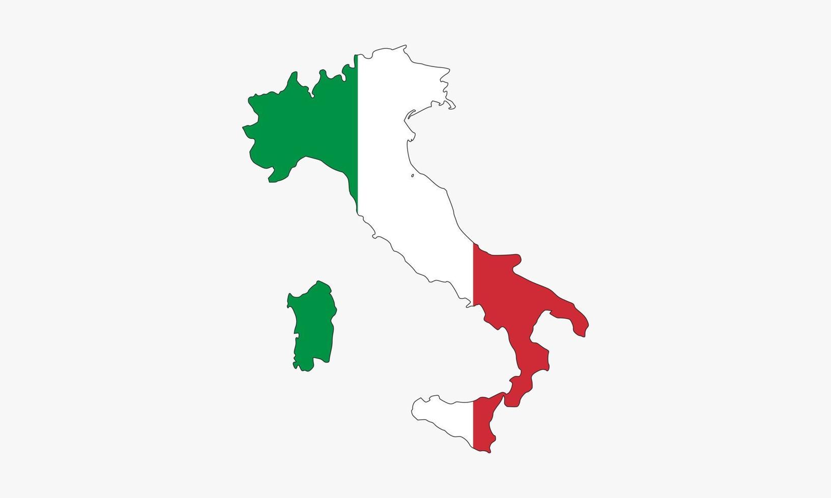 Italien Karte Vektor-Design auf weißem Hintergrund vektor