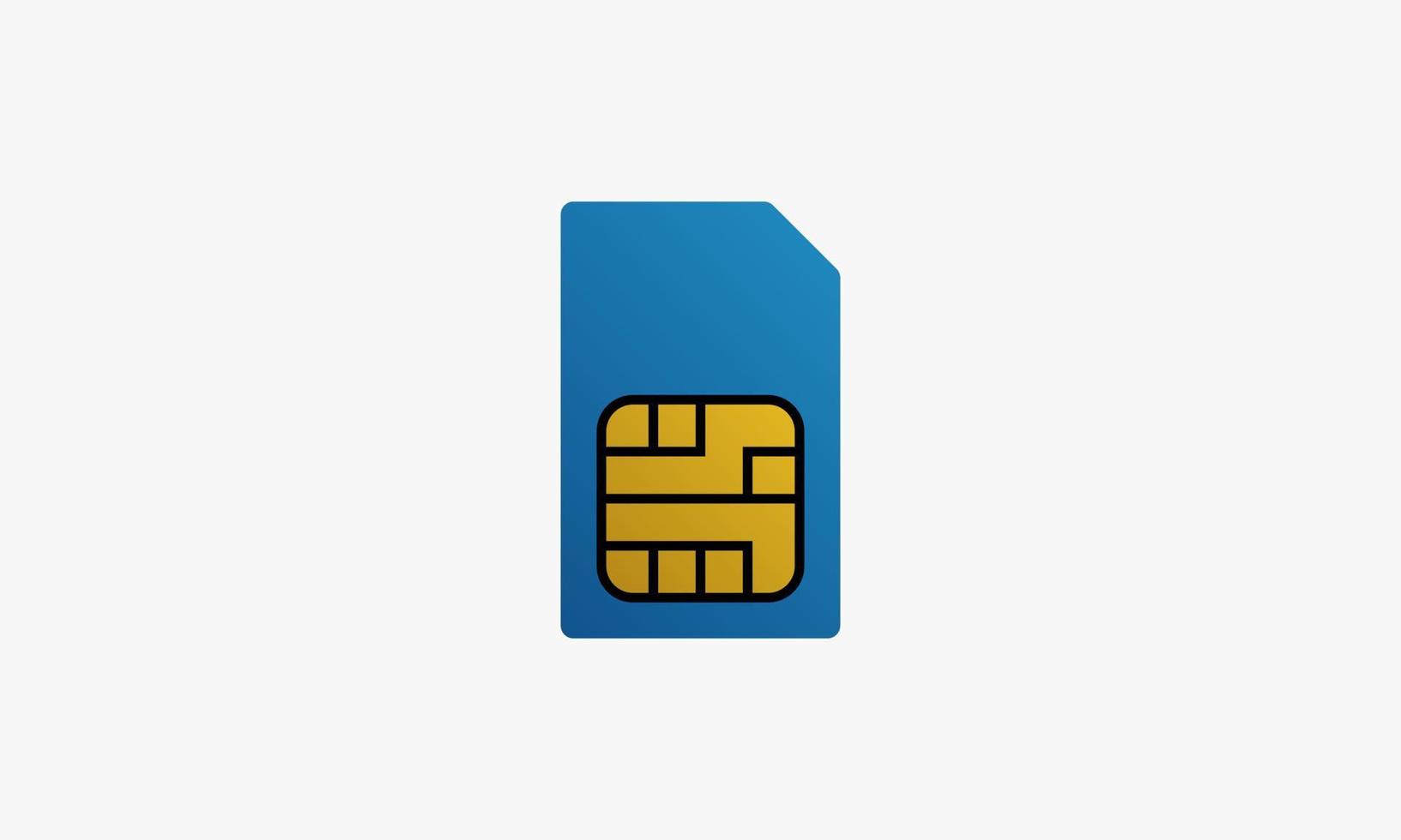 SIM-Kartenchip blaue Farbe. Vektor-Illustration. vektor