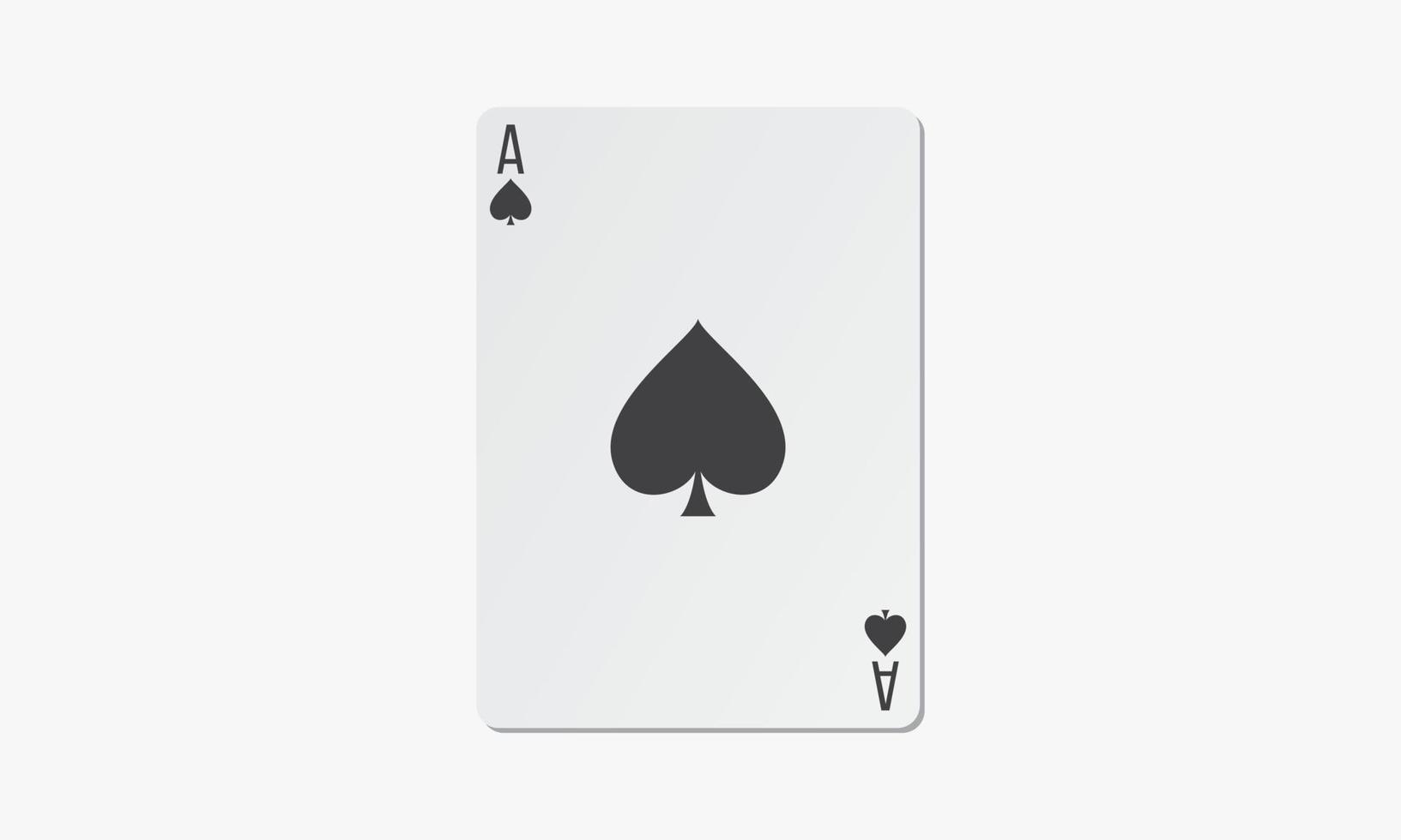 Pik-Spielkarte. Ass-Spiel-Poker. vektor