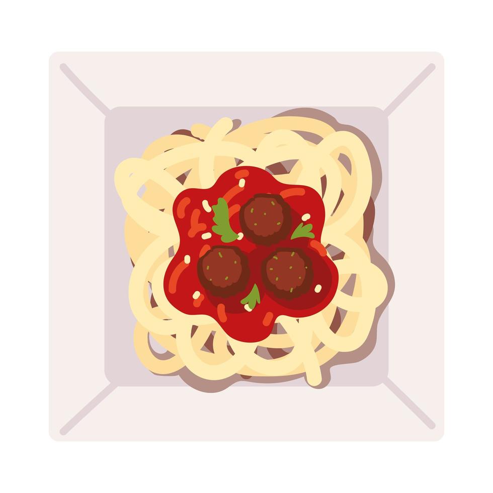 Spaghetti mit Fleischbällchen vektor
