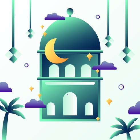 Steigung Eid Mubarak Bakcground Vektor