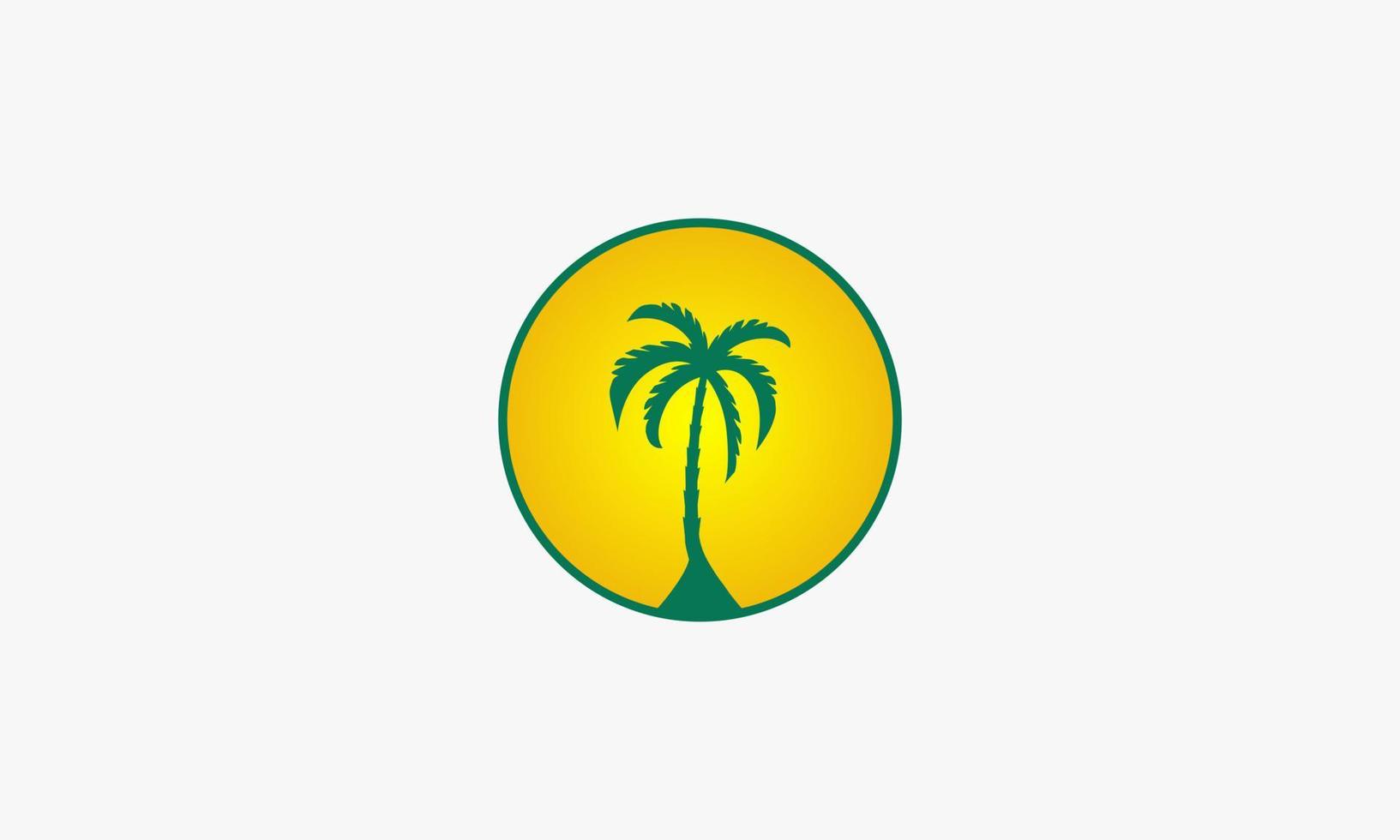 palmträd med solen logotyp designkoncept. vektor illustration.