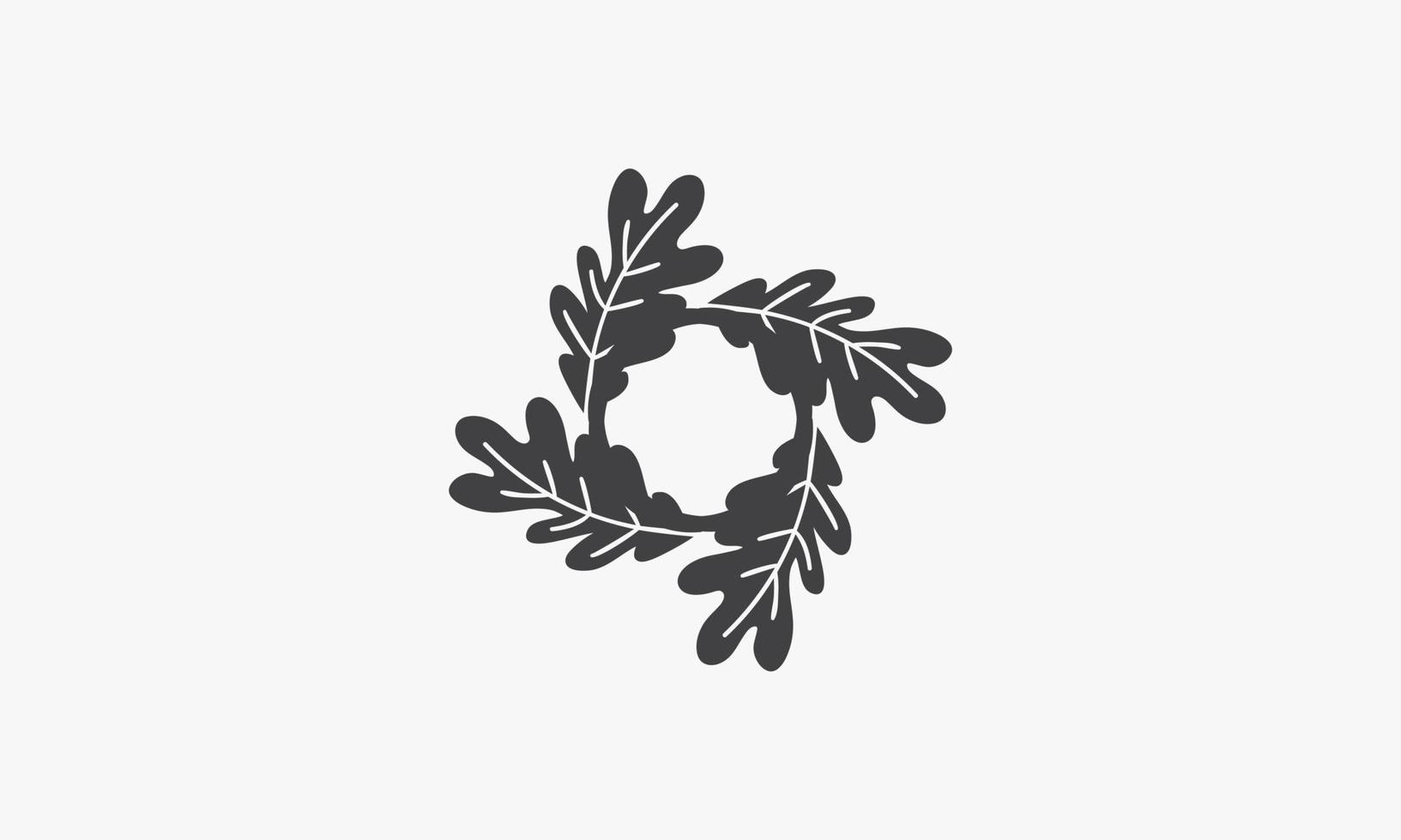 Spin-Eichenblatt-Symbol-Logo-Konzept auf weißem Hintergrund. vektor