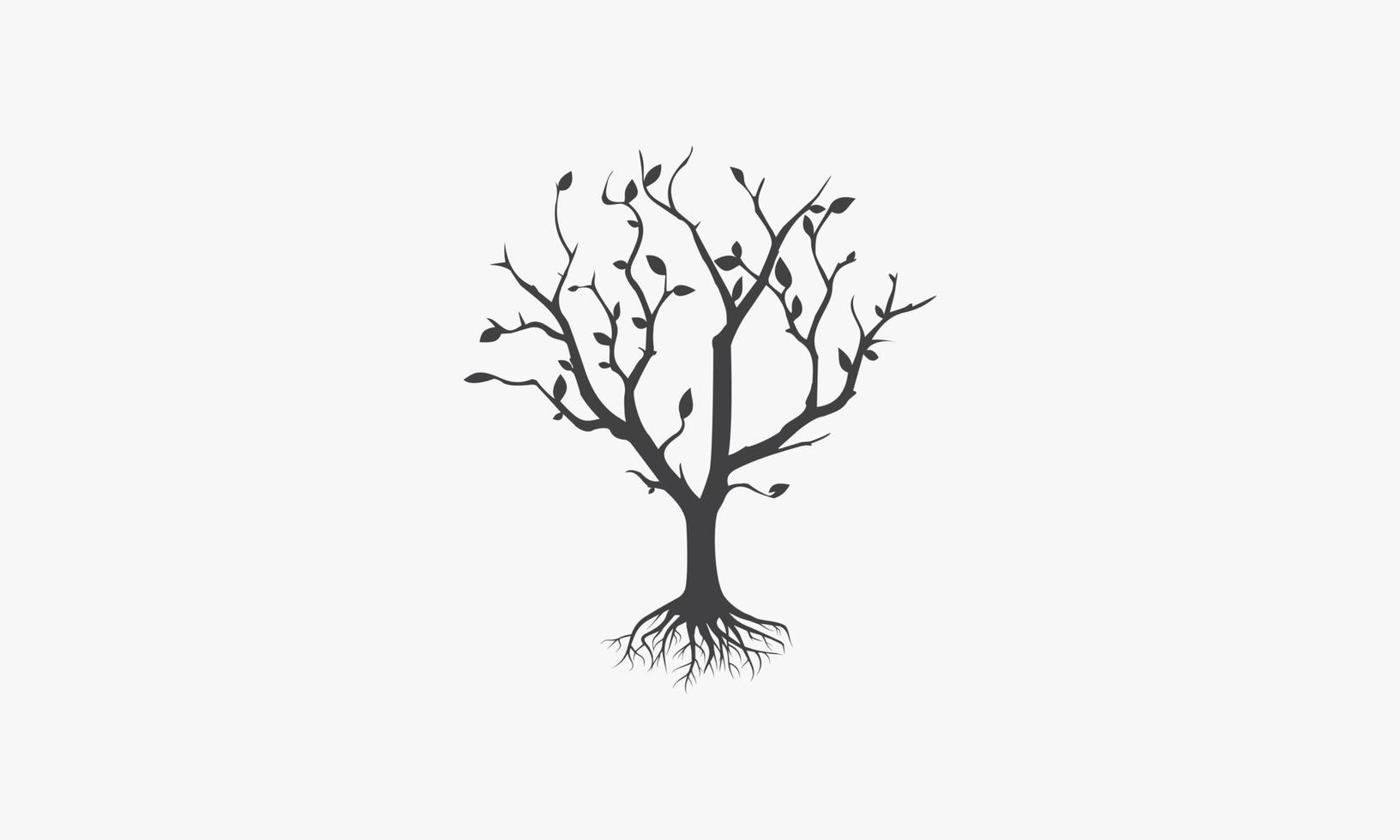 torrt träd med fallna löv ikonen. isolerade vit bakgrund. vektor