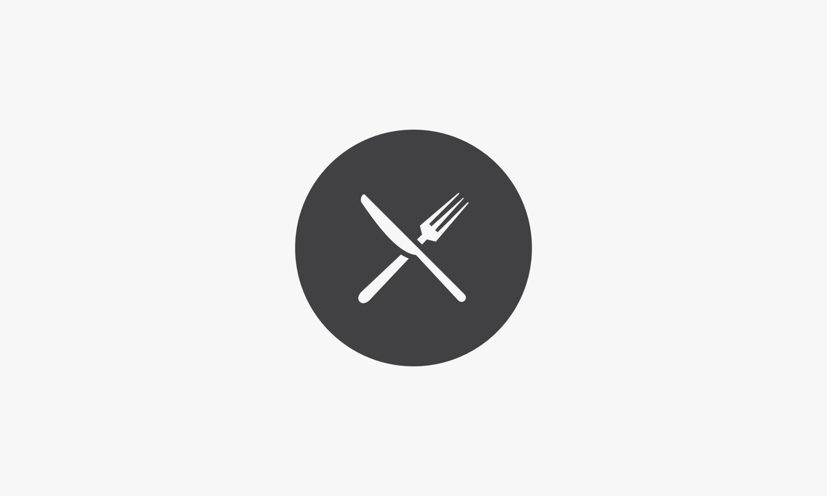 cirkel ikon gaffel kniv. design platt vektor. vektor