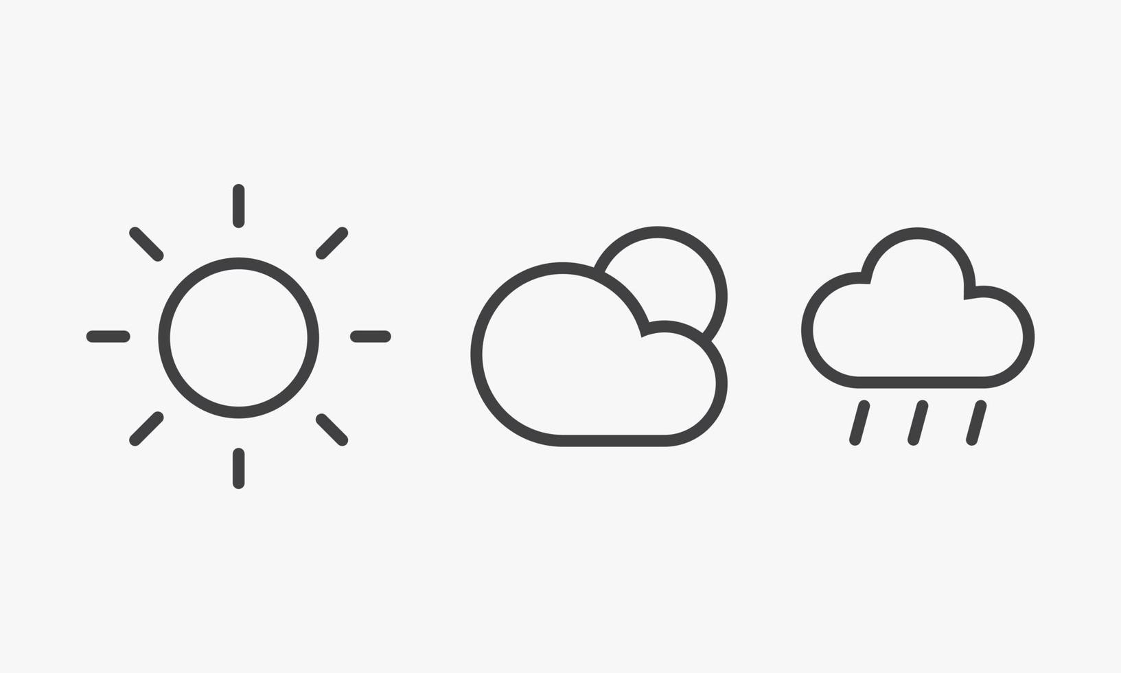 Linie Icon Set Wettervorhersage isoliert auf weißem Hintergrund. vektor