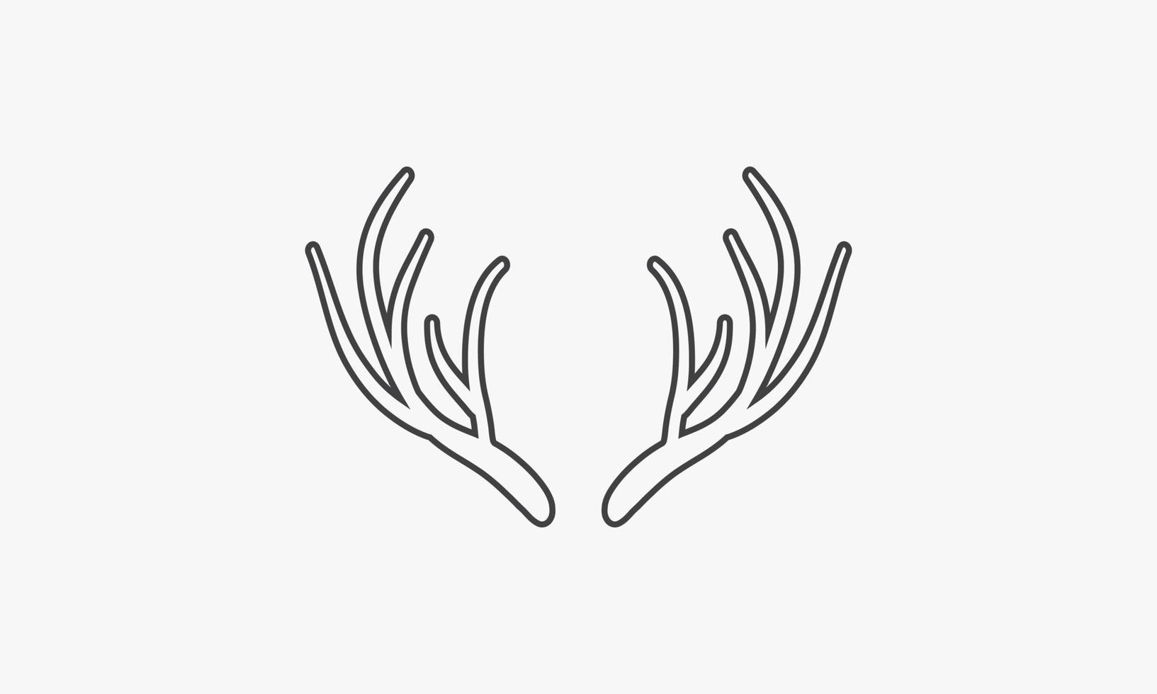linje ikon hjorthorn isolerad på vit bakgrund. vektor