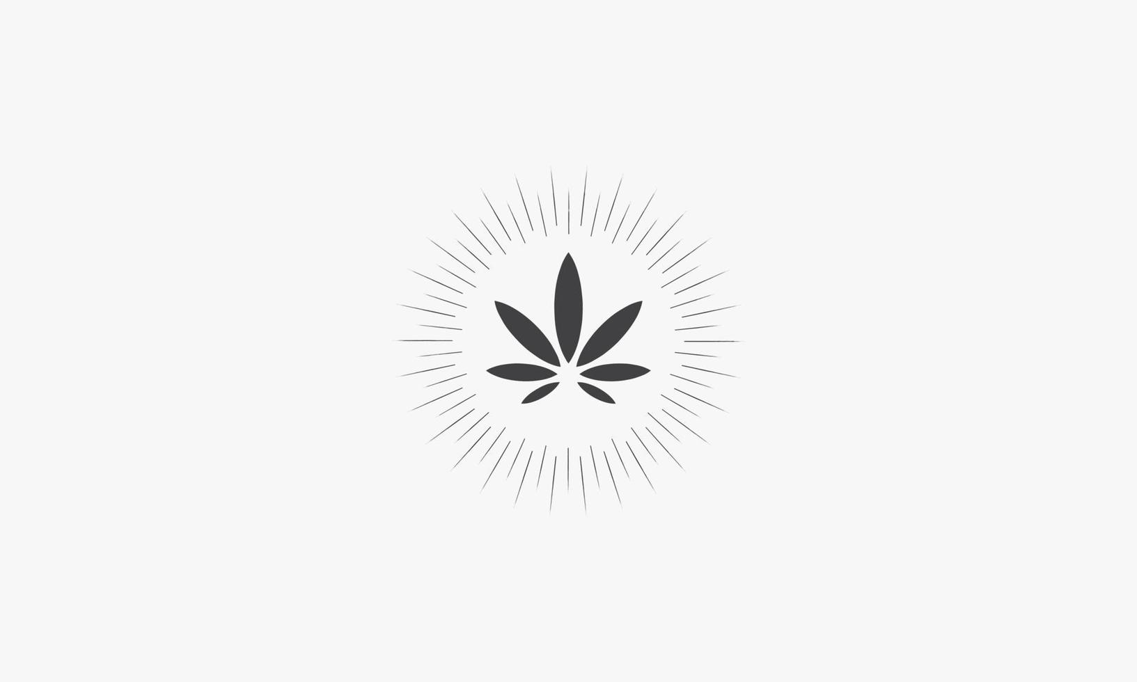 Strahlen Cannabis-Vektor-Illustration auf weißem Hintergrund. kreatives Symbol. vektor