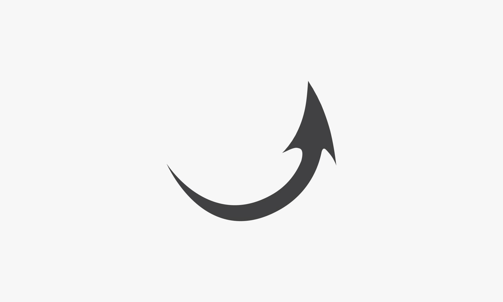 gebogener Pfeil-Symbol-Logo-Vektor isoliert auf weißem Hintergrund. vektor