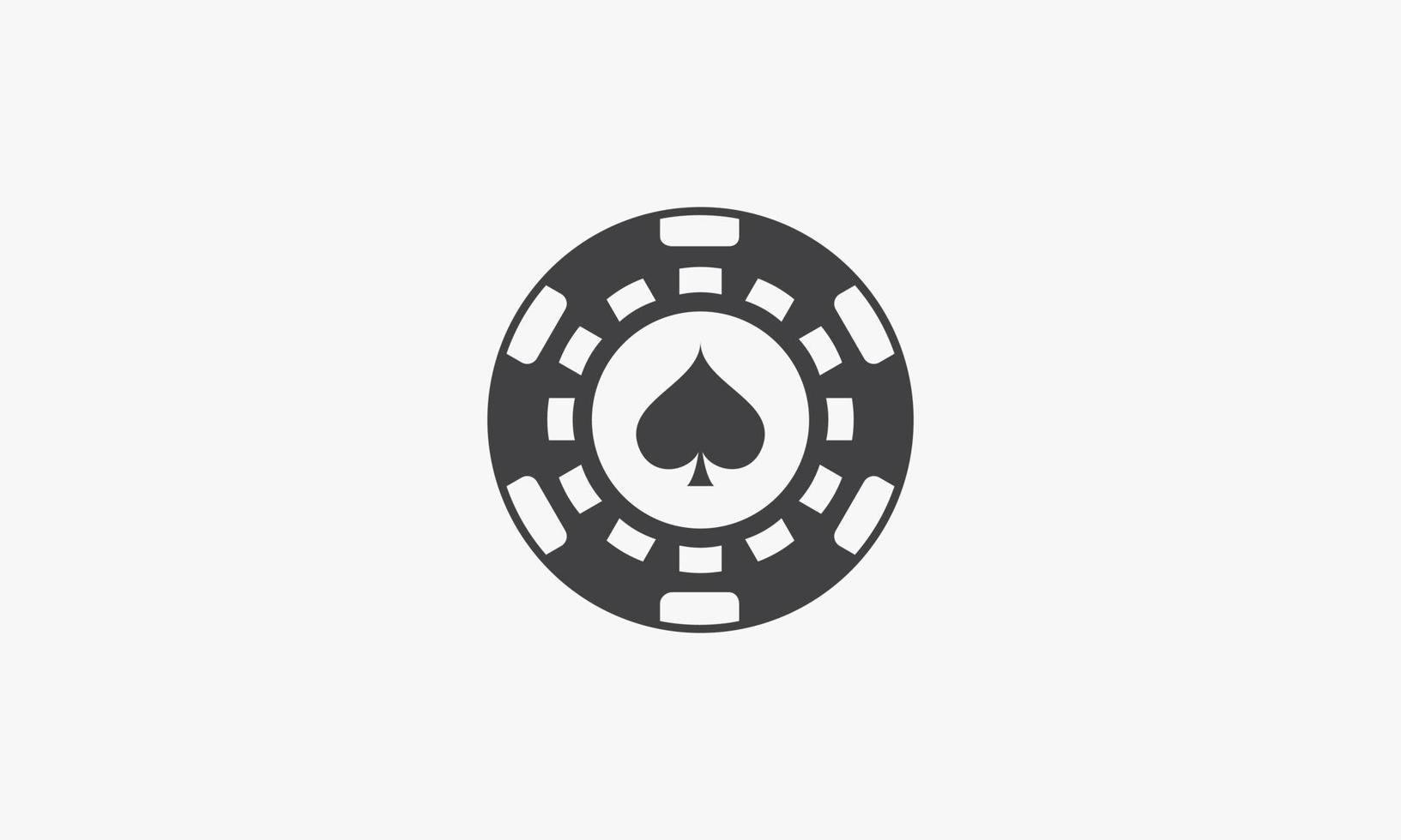 Chip-Spiel-Poker-Vektor-Illustration auf weißem Hintergrund. kreatives Symbol. vektor