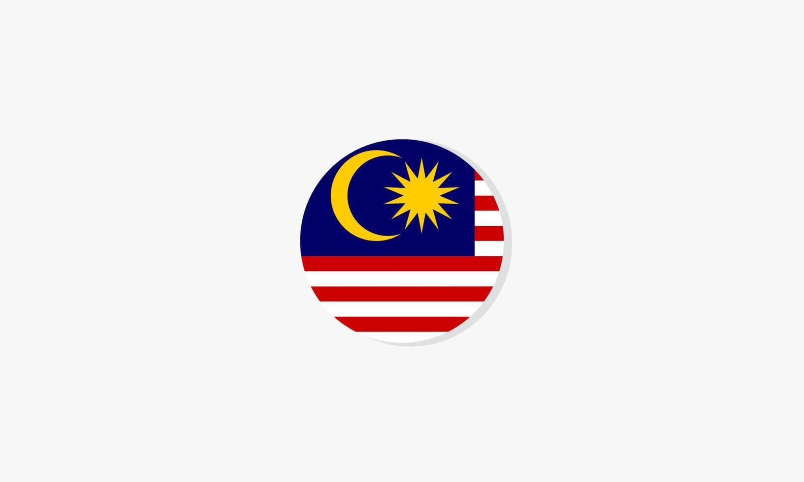 Malaysia Kreis Flagge Grafikdesign Vektor. vektor