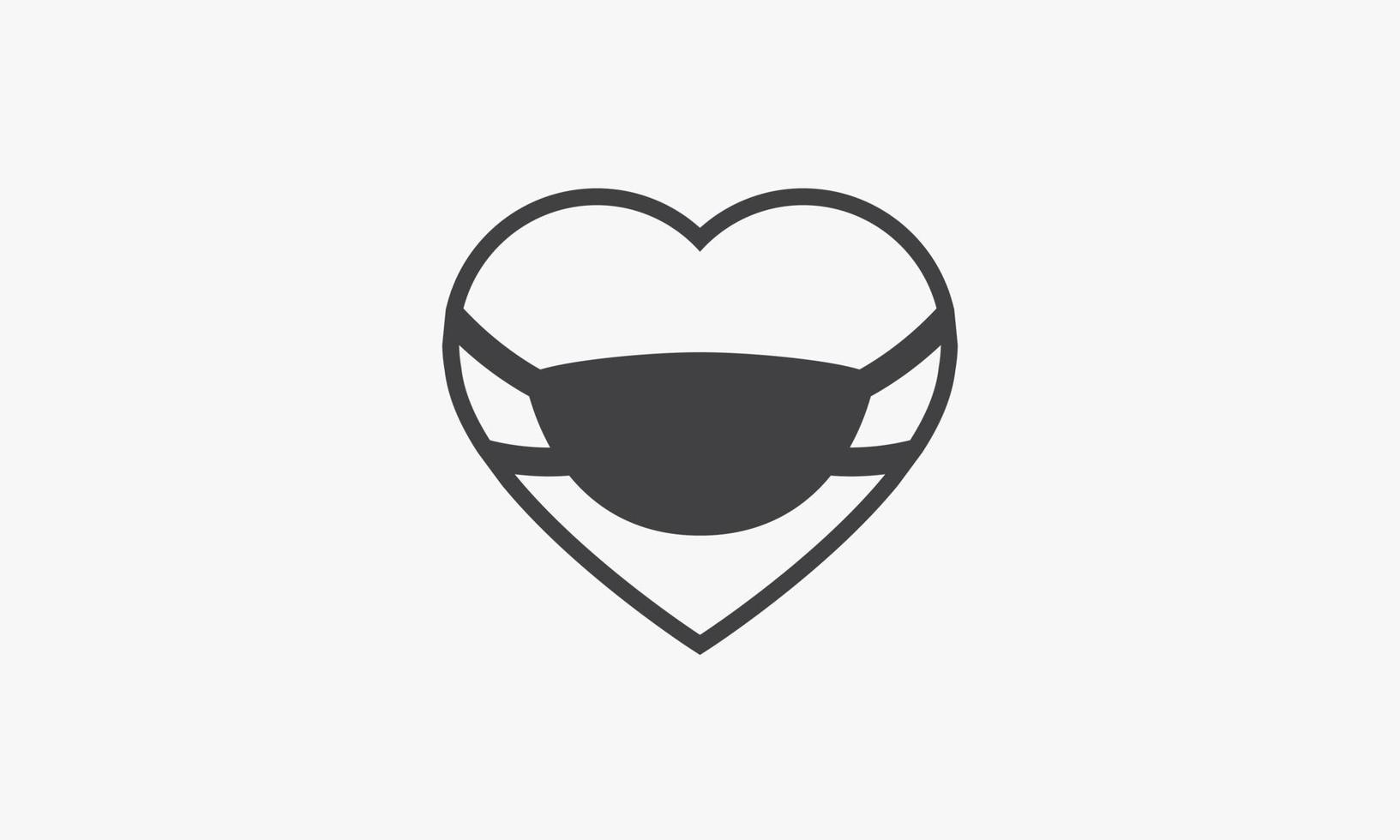 Linie ico Herzen Maske isoliert auf weißem Hintergrund. vektor