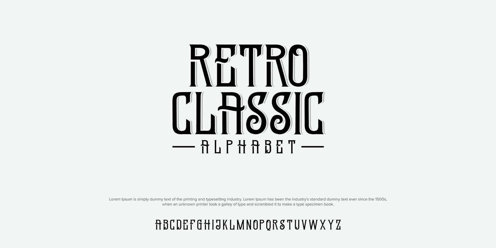 Retro-klassische Vintage-Retro-Klassiker-Schriftsatz-Vektorillustration vektor