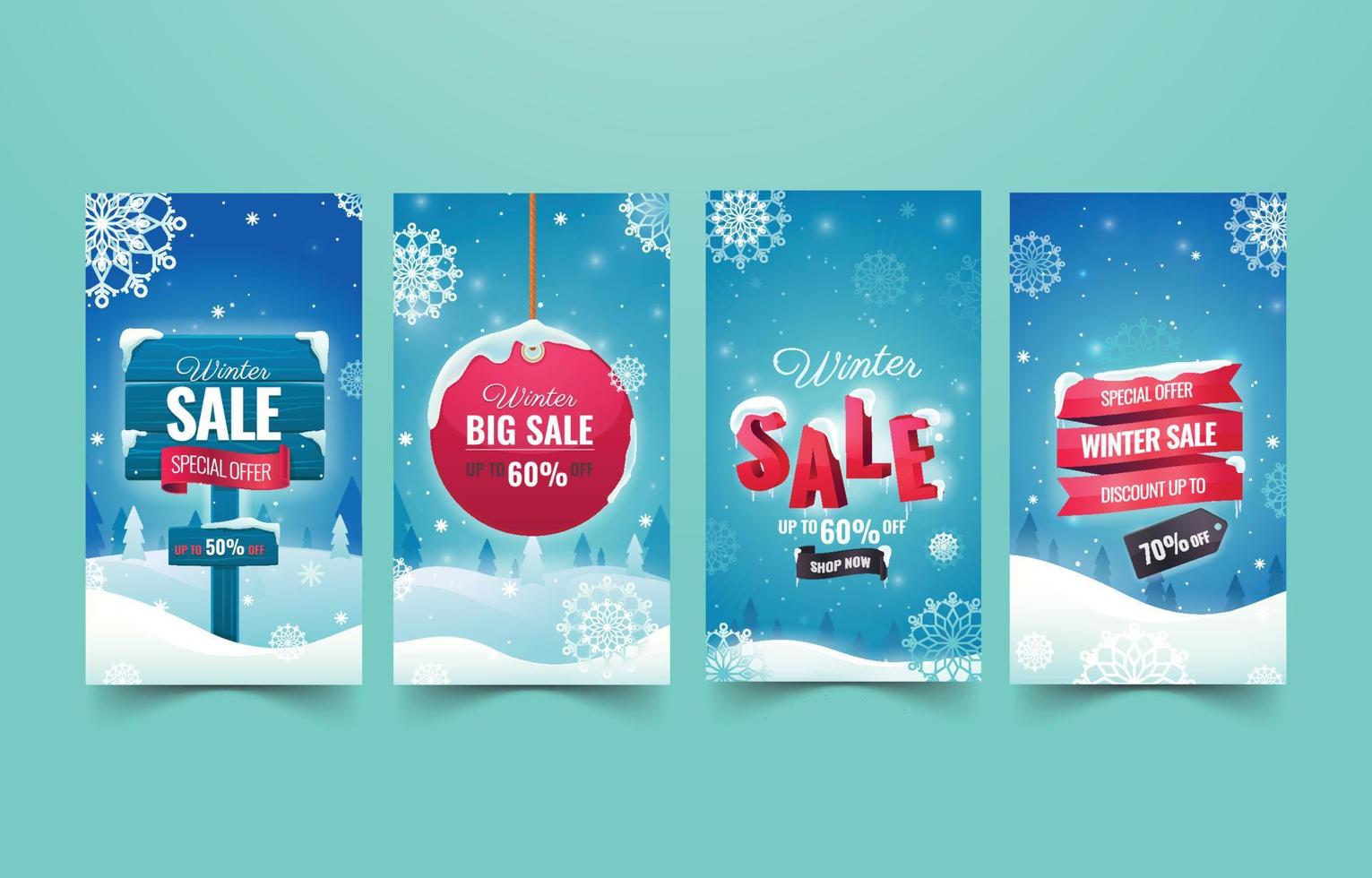 Winter Sale Banner Rabatt vektor