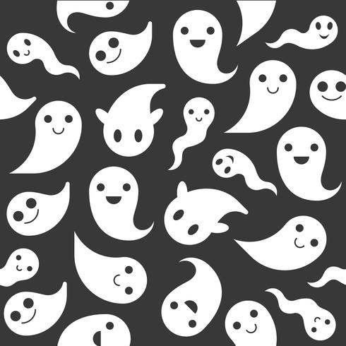 Geist, nahtloses Muster Halloweens, flaches Design mit Ausschnittsmaske vektor