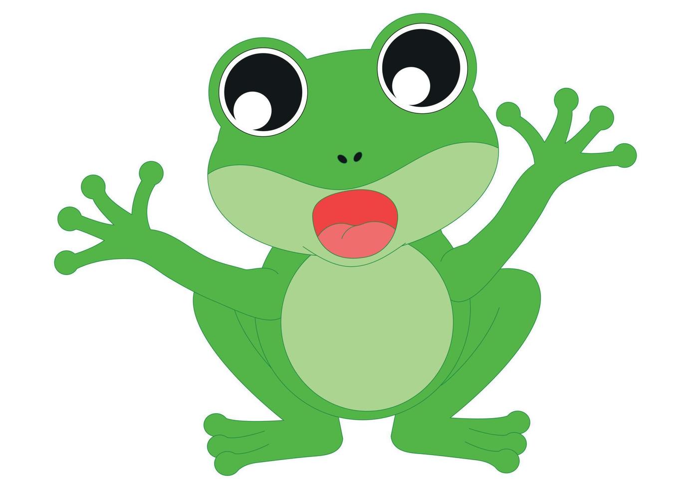 Illustration von Cartoon-Frosch. Frosch, der singt vektor