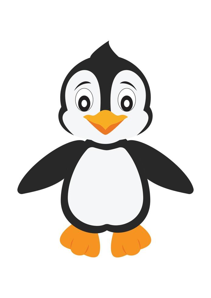 Cartoon-Pinguin. lächelnder Pinguin isoliert auf weißem Hintergrund vektor