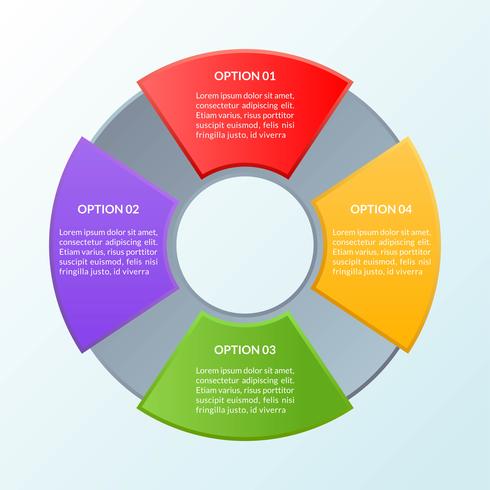 Infografik-Vorlage mit vier Optionen oder Arbeitsablaufdiagramm vektor