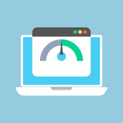 testmätare för internethastighet på laptop skärm \\ vektor