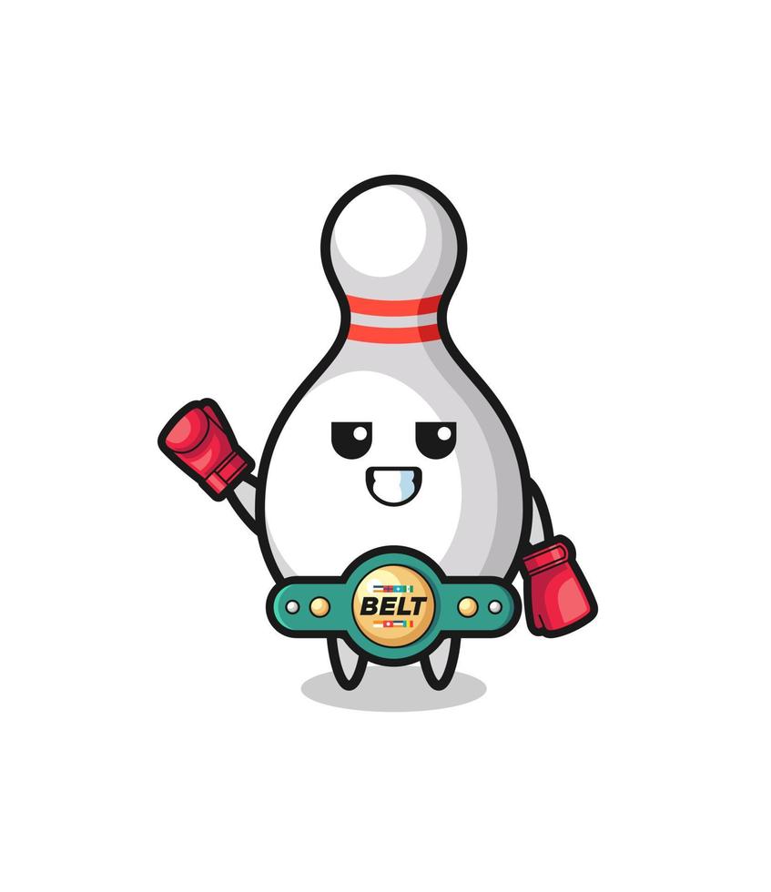 Bowling Pin Boxer Maskottchen Charakter vektor