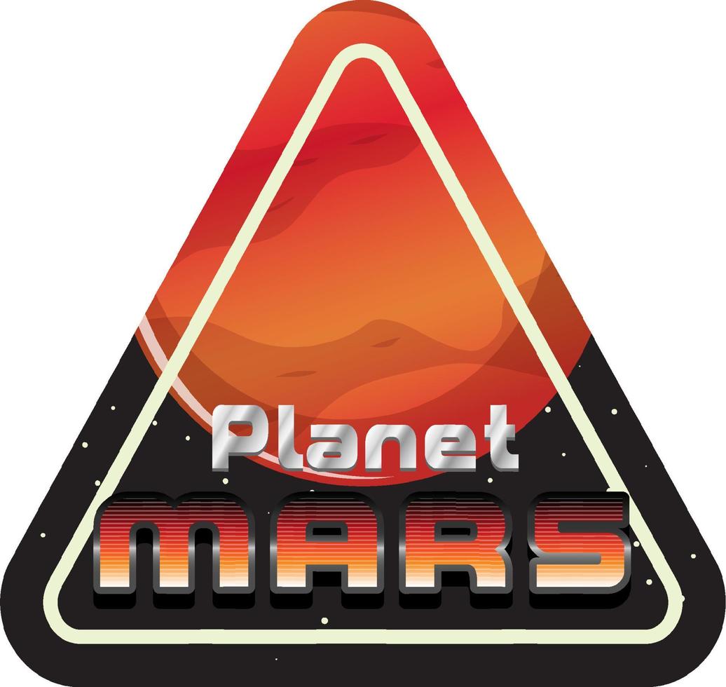 planet mars word logotyp design vektor