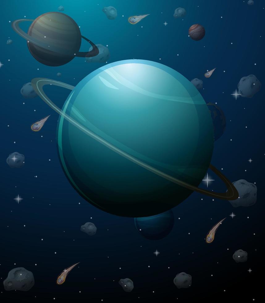Uranus-Planet auf Weltraumhintergrund vektor