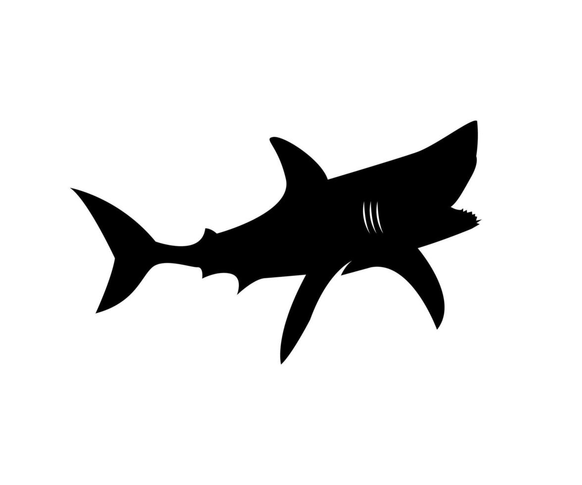 siluett av en haj, siluett av fisk, rovdjur fisk vektor