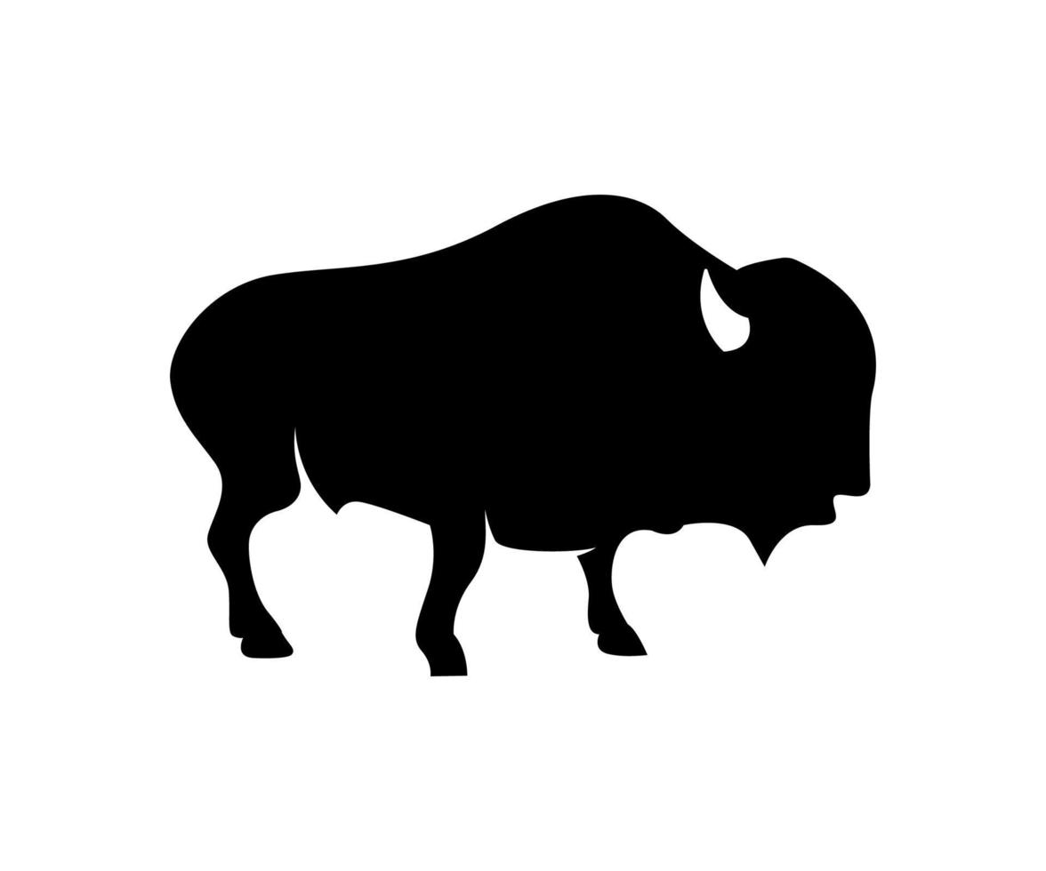 siluett av bison, bisons logotyp, retro logotyp för bison vektor