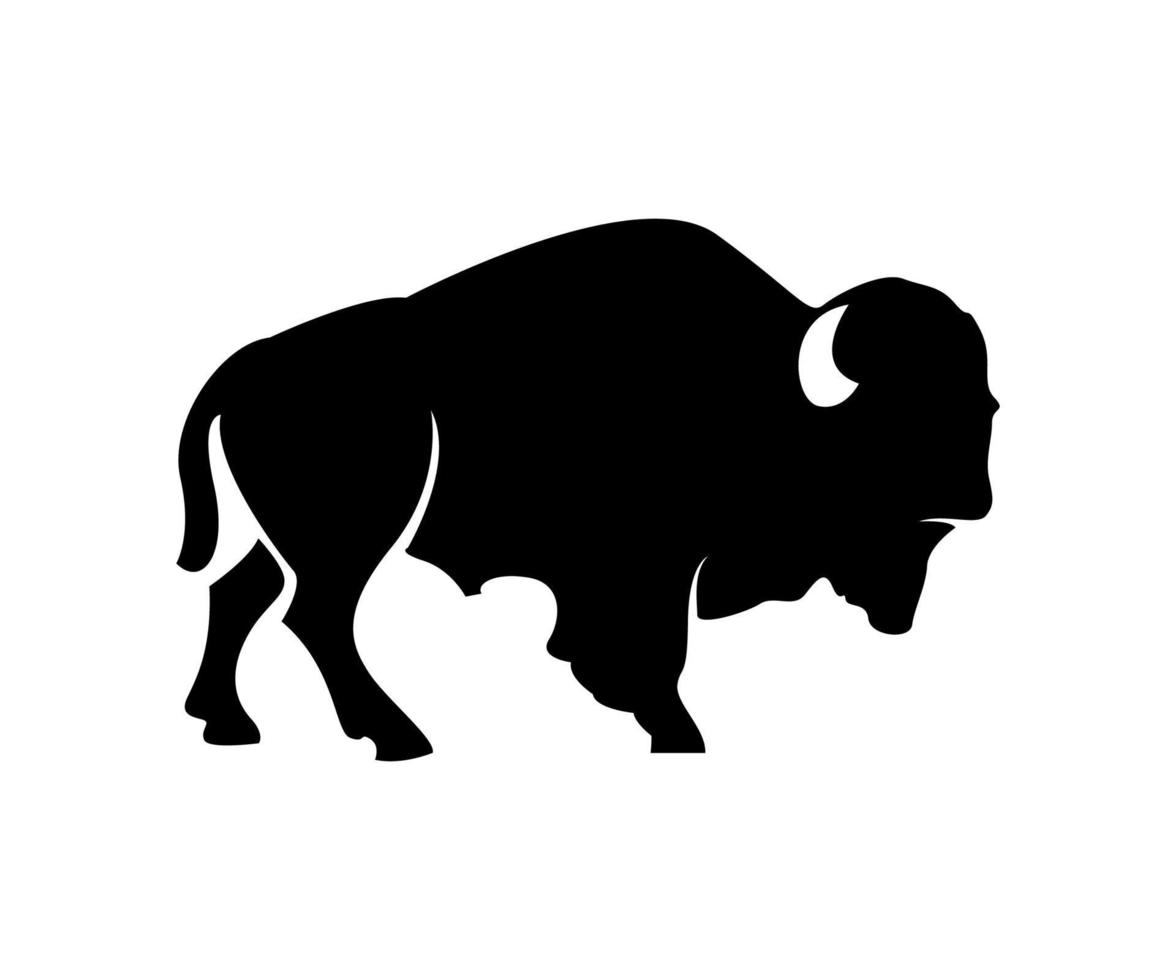 siluettdesign av bison, bisons logotyp vektor