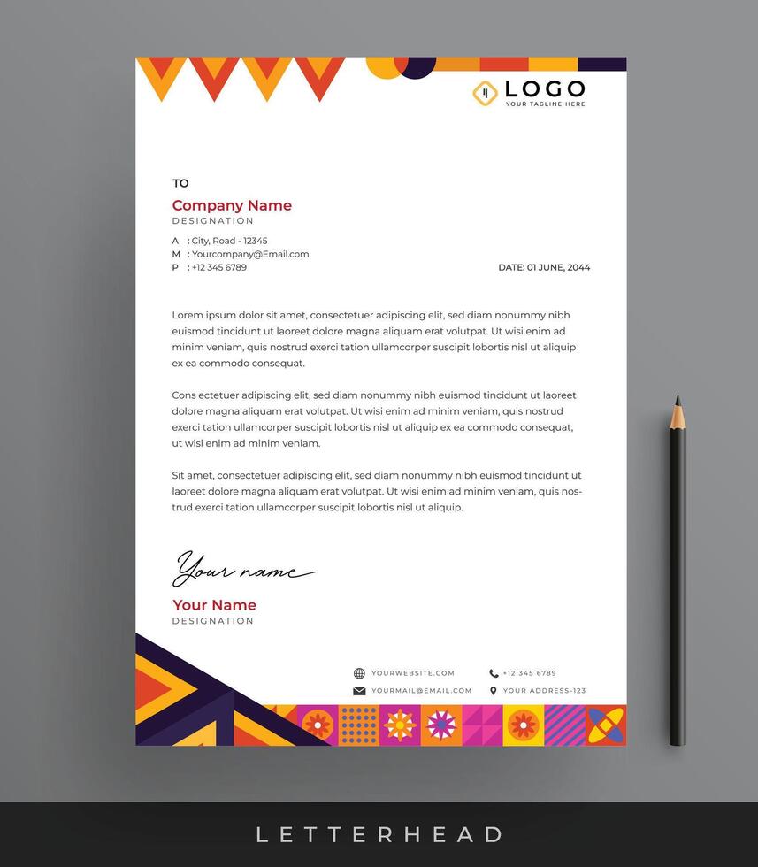 företags- företag brev design vibrerande brev mall vektor
