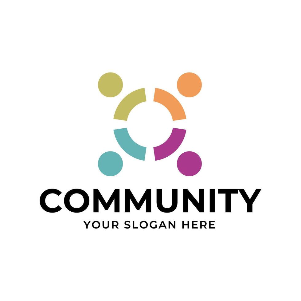 Vorlage für globale Community-Logo-Symbolelemente. Community-Mensch-Logo-Vorlage vektor