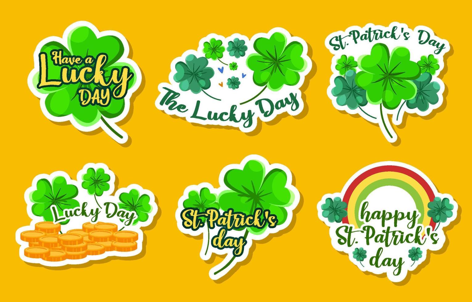 Happy Saint Patrick Day Klee Sticker vektor