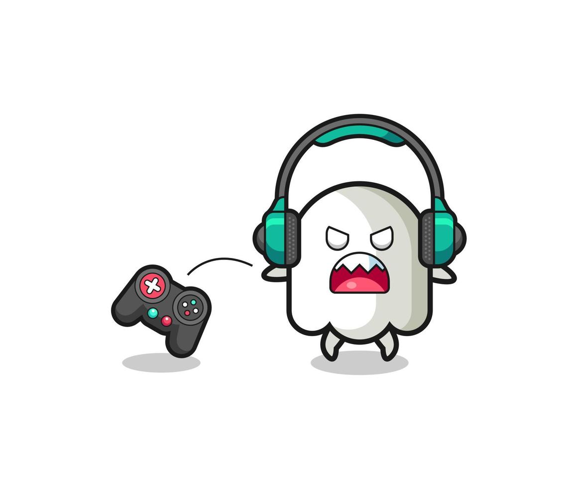 ghost gamer maskot är arg vektor