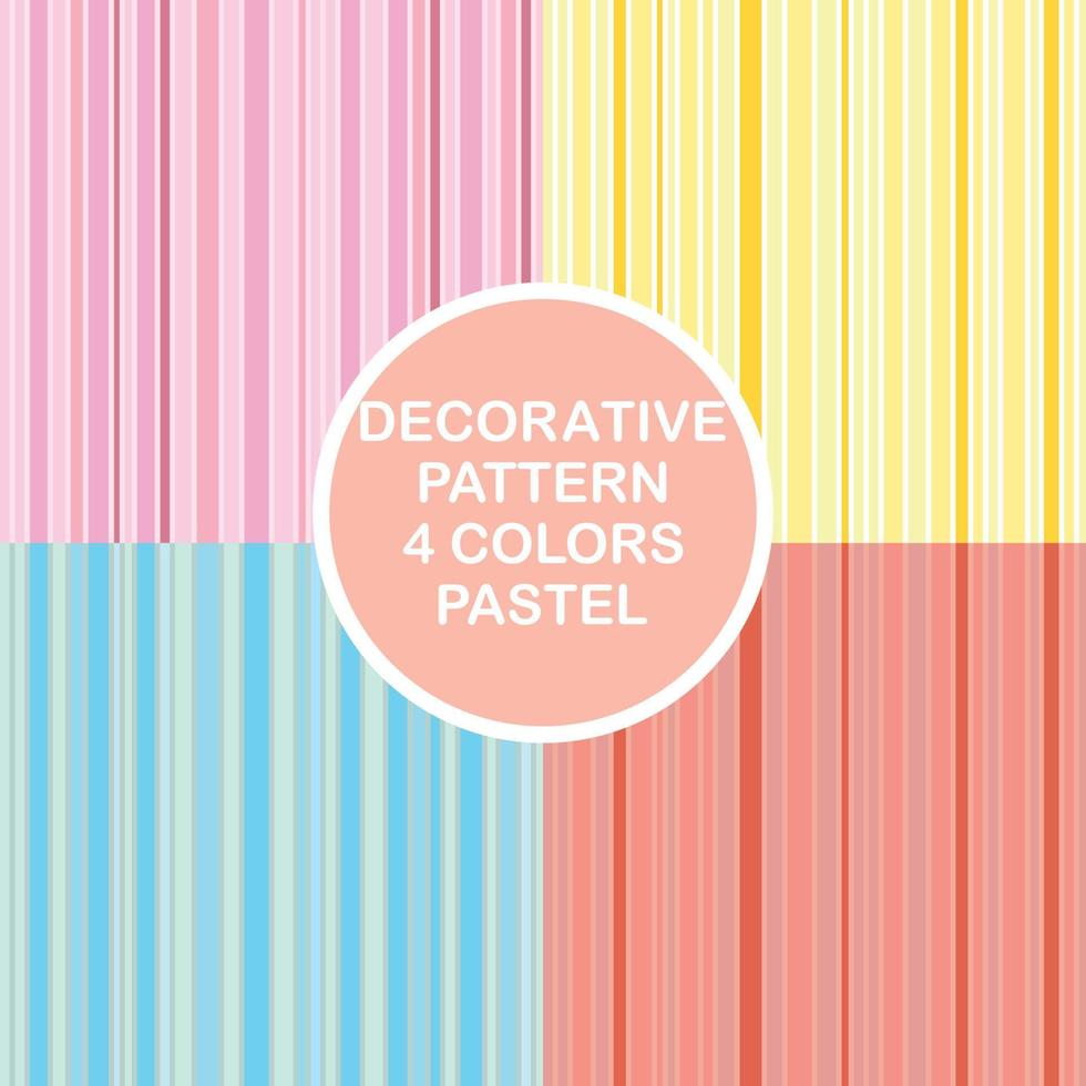 dekorativ design i 4 färger för dekoration, tapeter, omslagspapper, tyg, bakgrund och etc. vektor