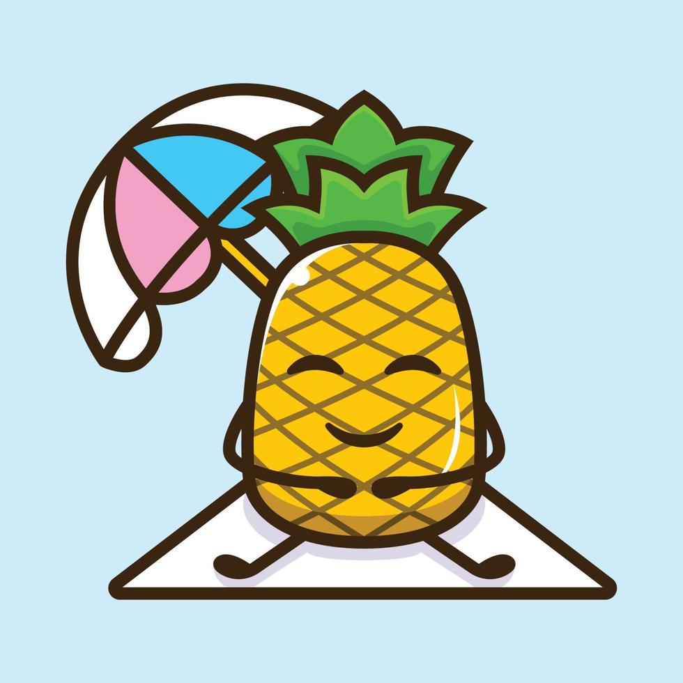 ananas söt maskot design vektor